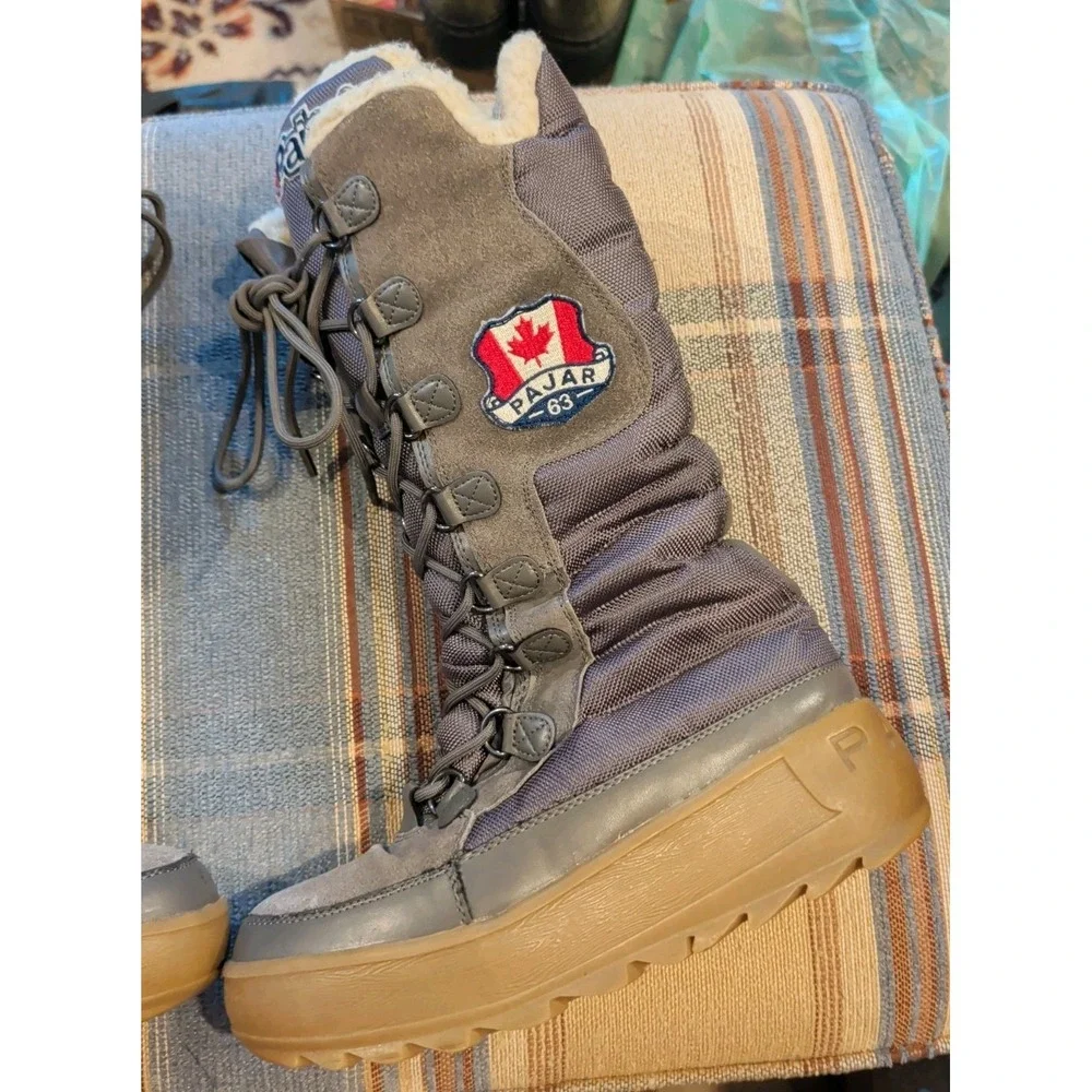 Pajar GREENLAND Tall Insulated Waterproof Boot Womens US 8-8.5 Gray Winter Boots